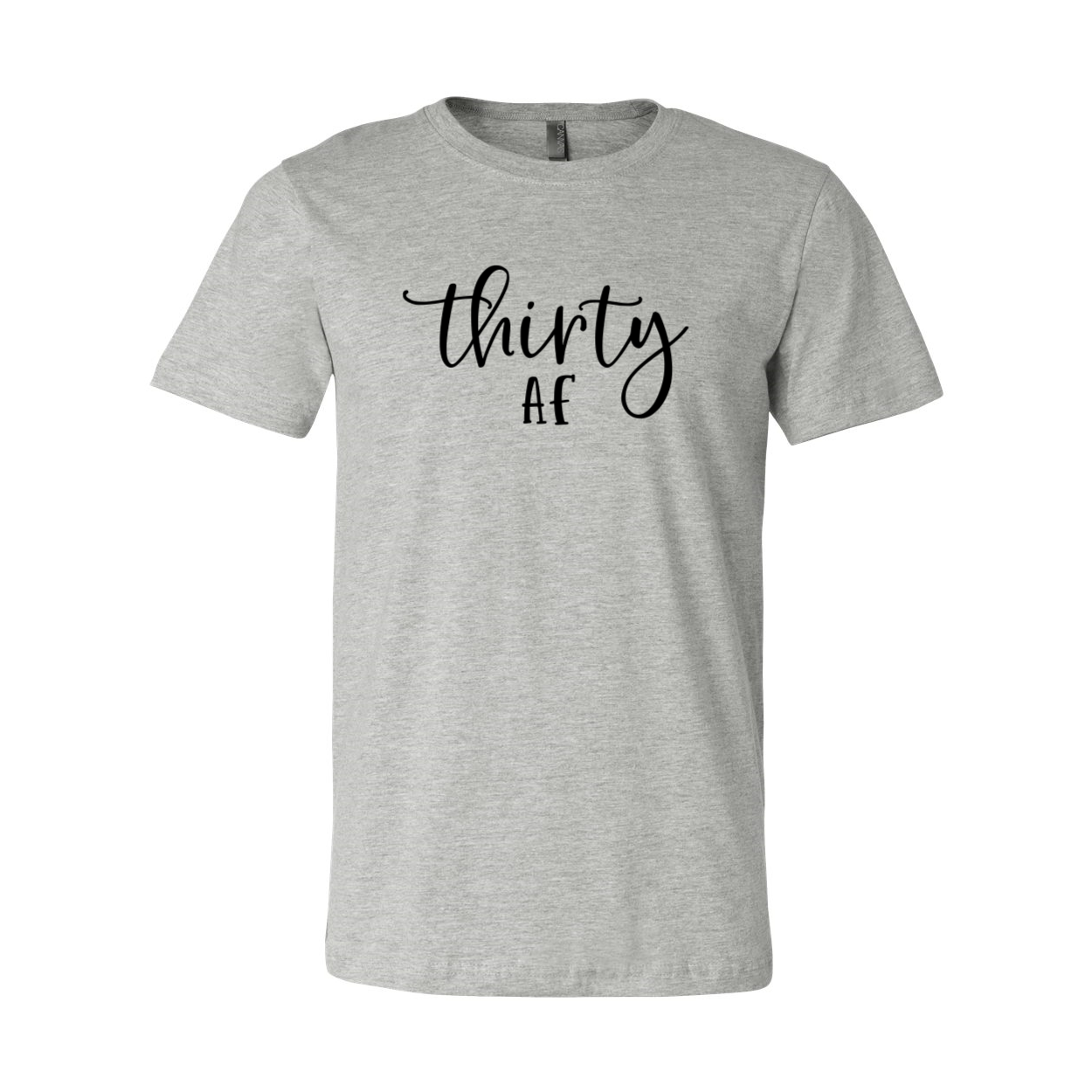 A stylish unisex Thirty Af Shirt made from soft ring spun cotton, available in multiple colors and sizes, featuring a crew neck and short sleeves.