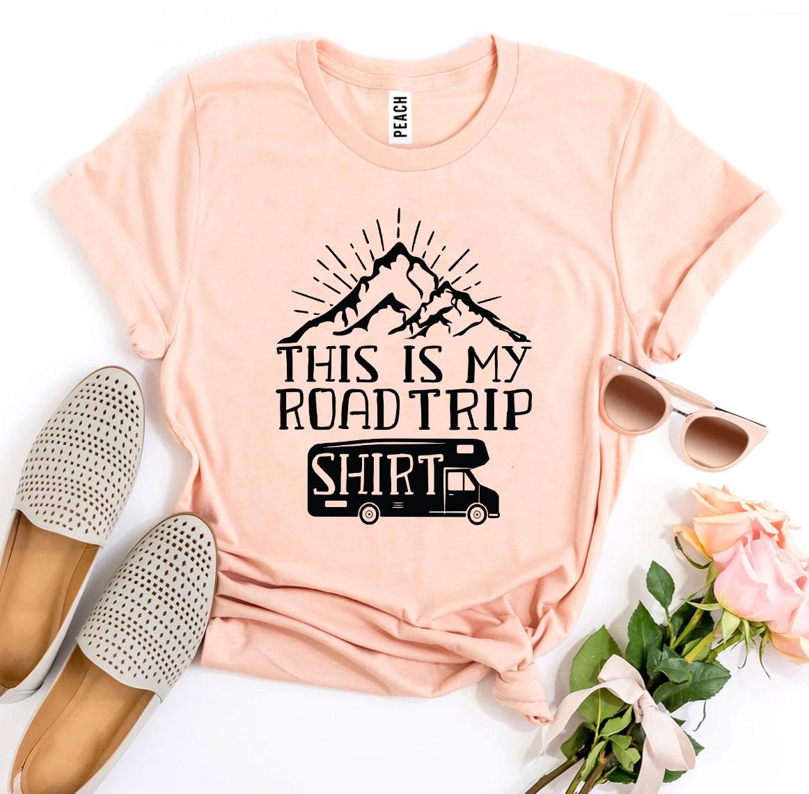 This Is My Road Trip Shirt T-shirt made from premium ring spun cotton, featuring a soft textile flex print design.