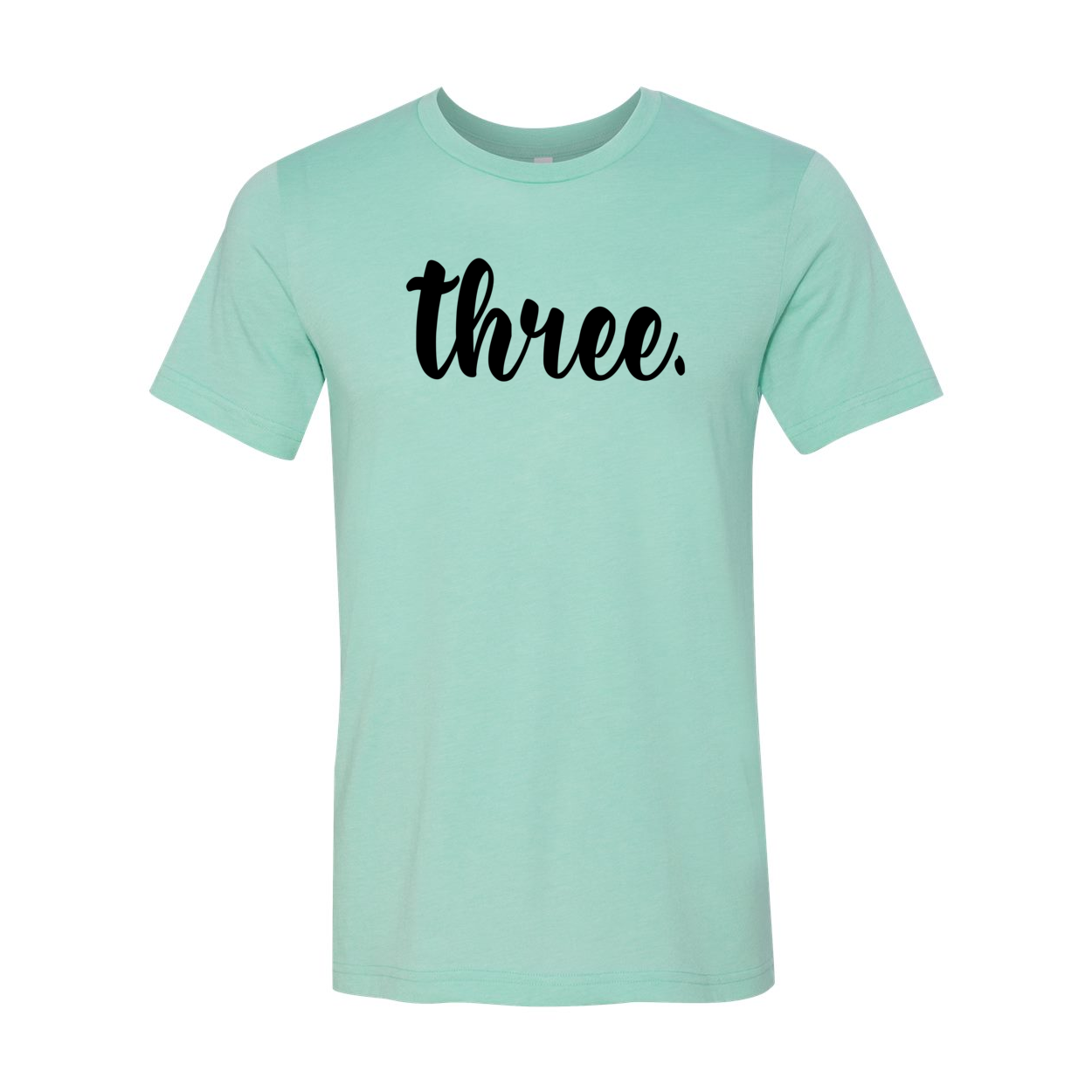 A vibrant Three Shirt Birthday Tee displayed in multiple colors, showcasing its soft fabric and unisex design.