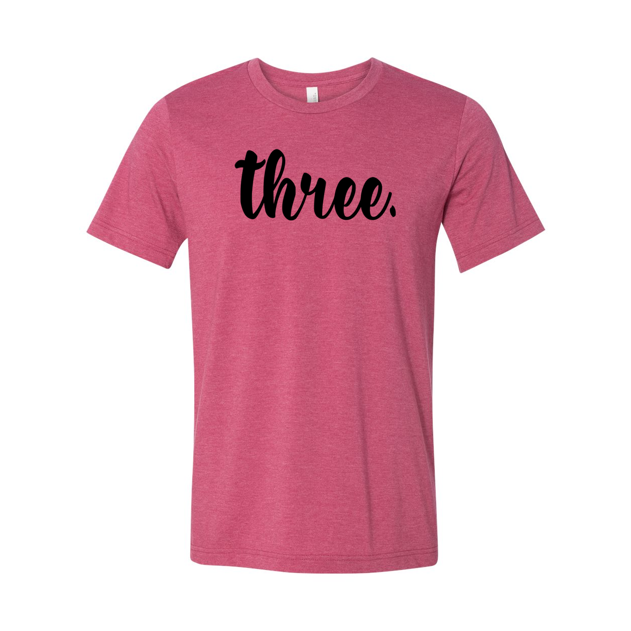 A vibrant Three Shirt Birthday Tee displayed in multiple colors, showcasing its soft fabric and unisex design.