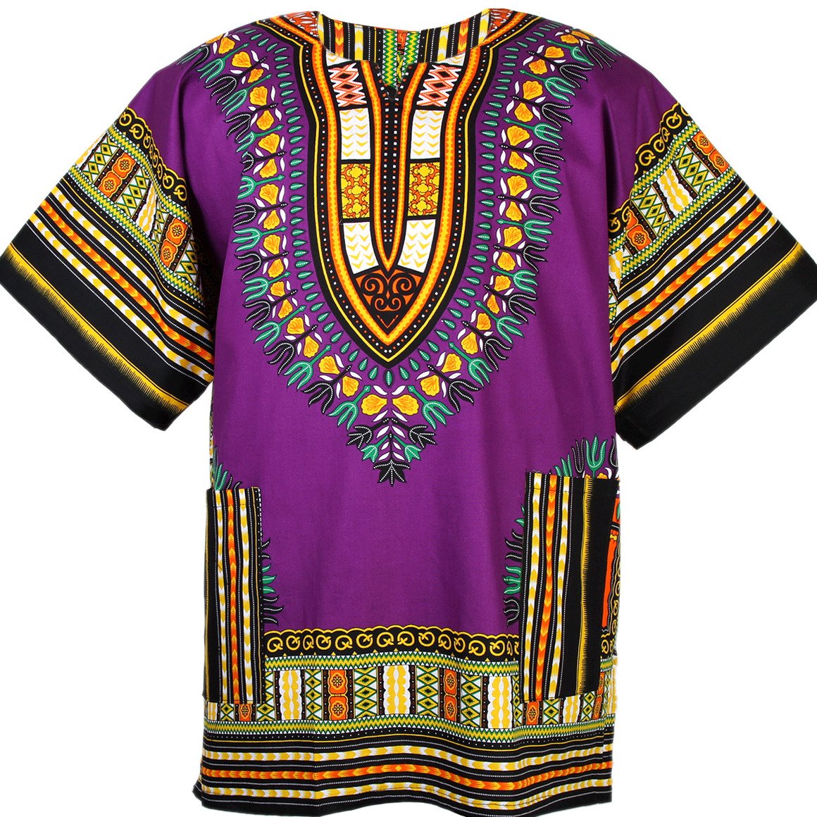 Traditional African Dashiki Shirt made of 100% cotton, featuring a stylish black design suitable for all occasions.