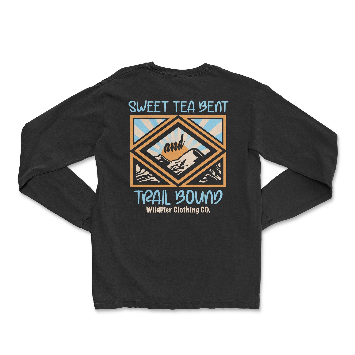 Trail Bent Long Sleeve shirt in black, designed for outdoor adventures, featuring a comfortable fit and stylish design.