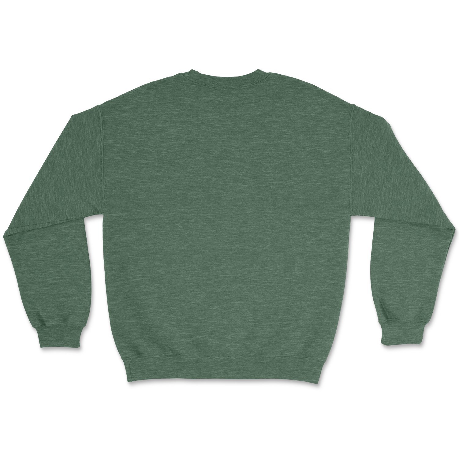 Tribal Camp Crew Heather Green sweatshirt showcasing its classic fit and soft fabric, perfect for colder months.