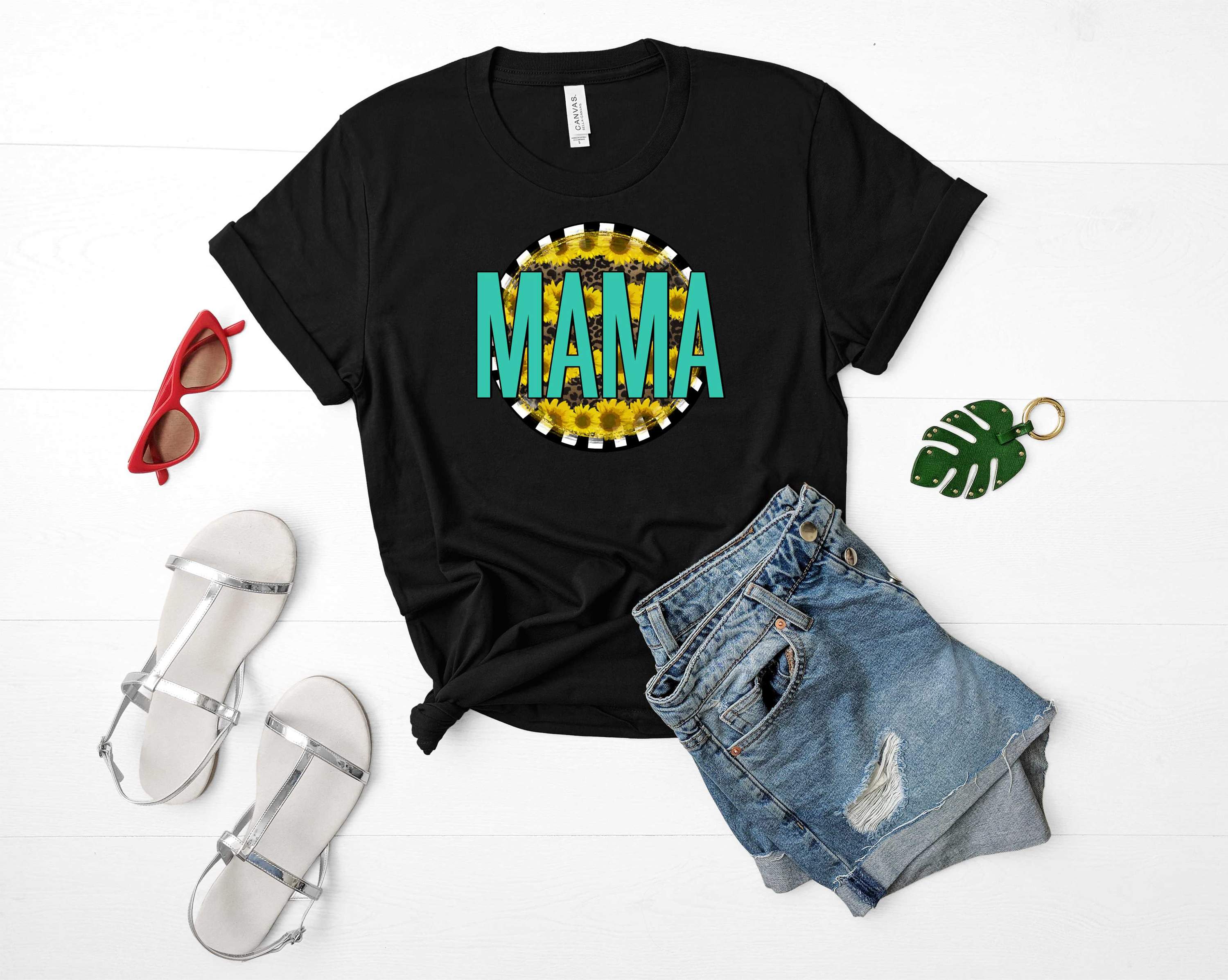 Turquoise unisex graphic tee featuring a sunflower design, perfect for casual wear.