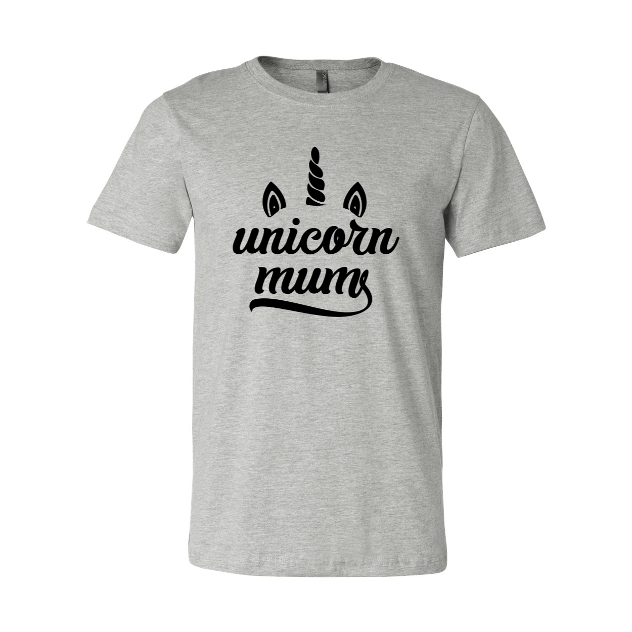 A stylish Unicorn Mums Shirt made from soft ring spun cotton, featuring a crew neck and short sleeves, available in multiple colors.