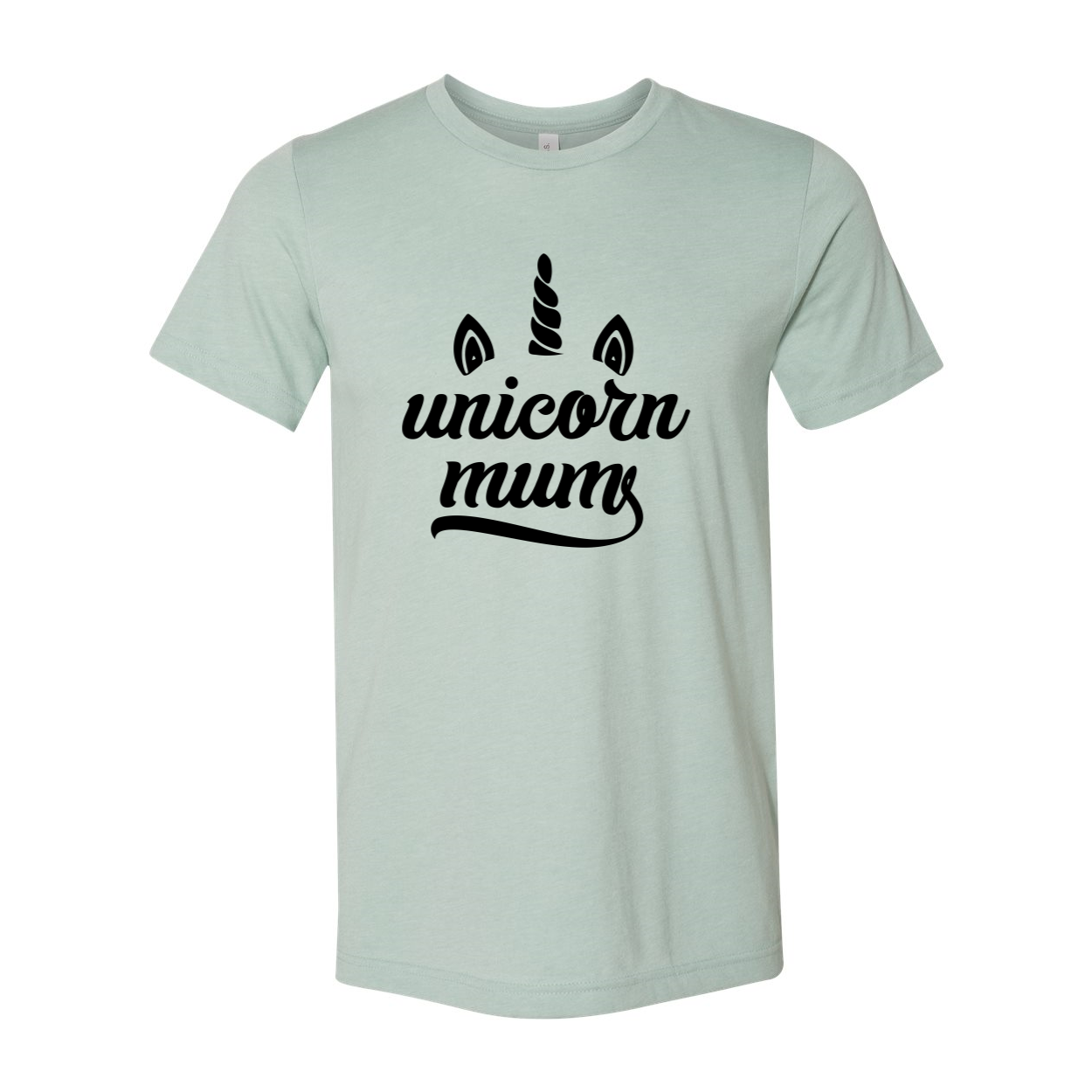 A stylish Unicorn Mums Shirt made from soft ring spun cotton, featuring a crew neck and short sleeves, available in multiple colors.