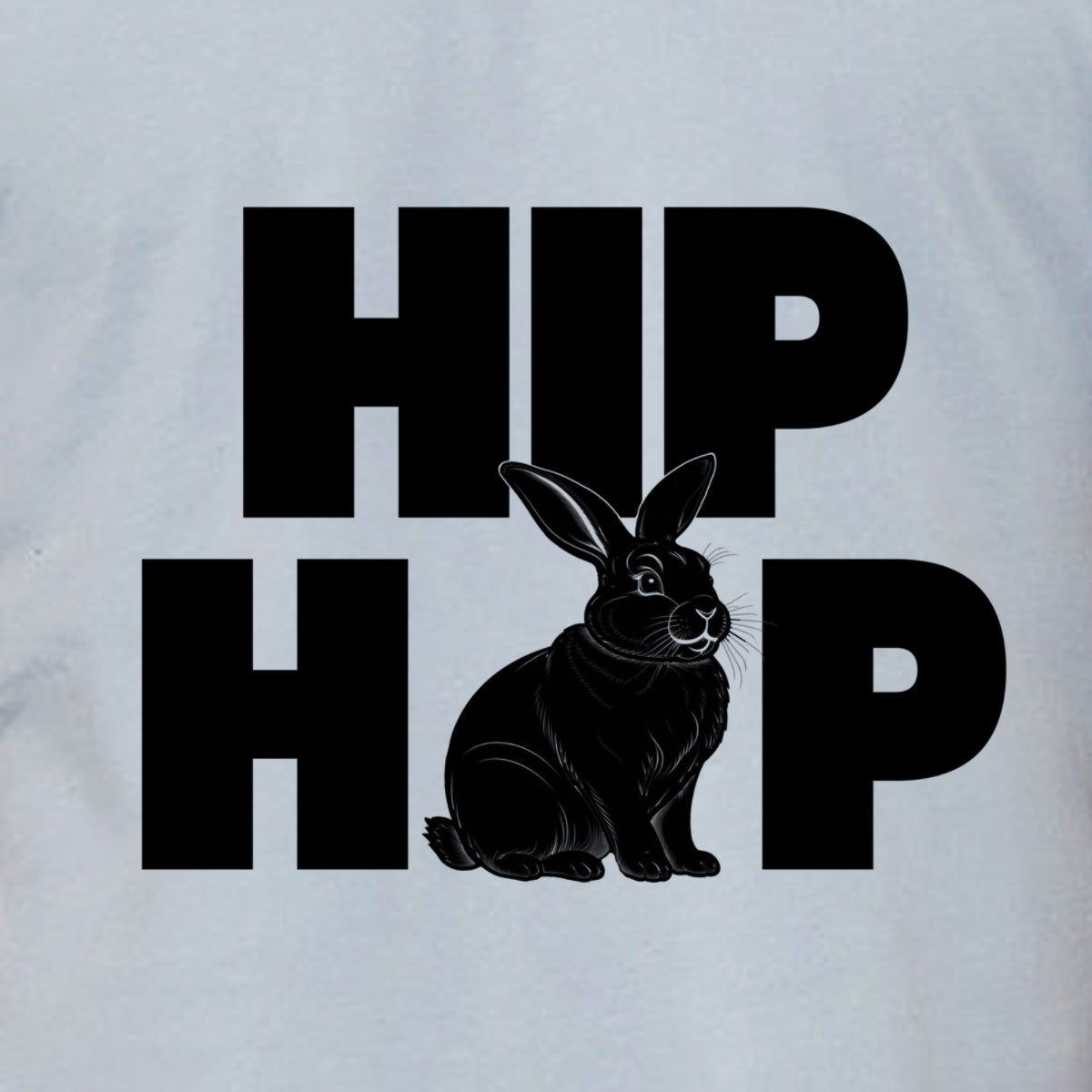 Urban Rabbit Hip Hop T-Shirt featuring a stylish bunny design, hand printed on a soft 100% cotton fabric, perfect for street style enthusiasts.