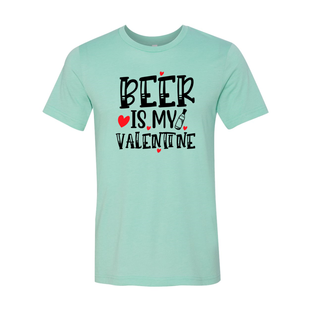 VAL0135 Beer Is My Valentine Shirt in various colors, showcasing its comfortable fit and high-quality print design.