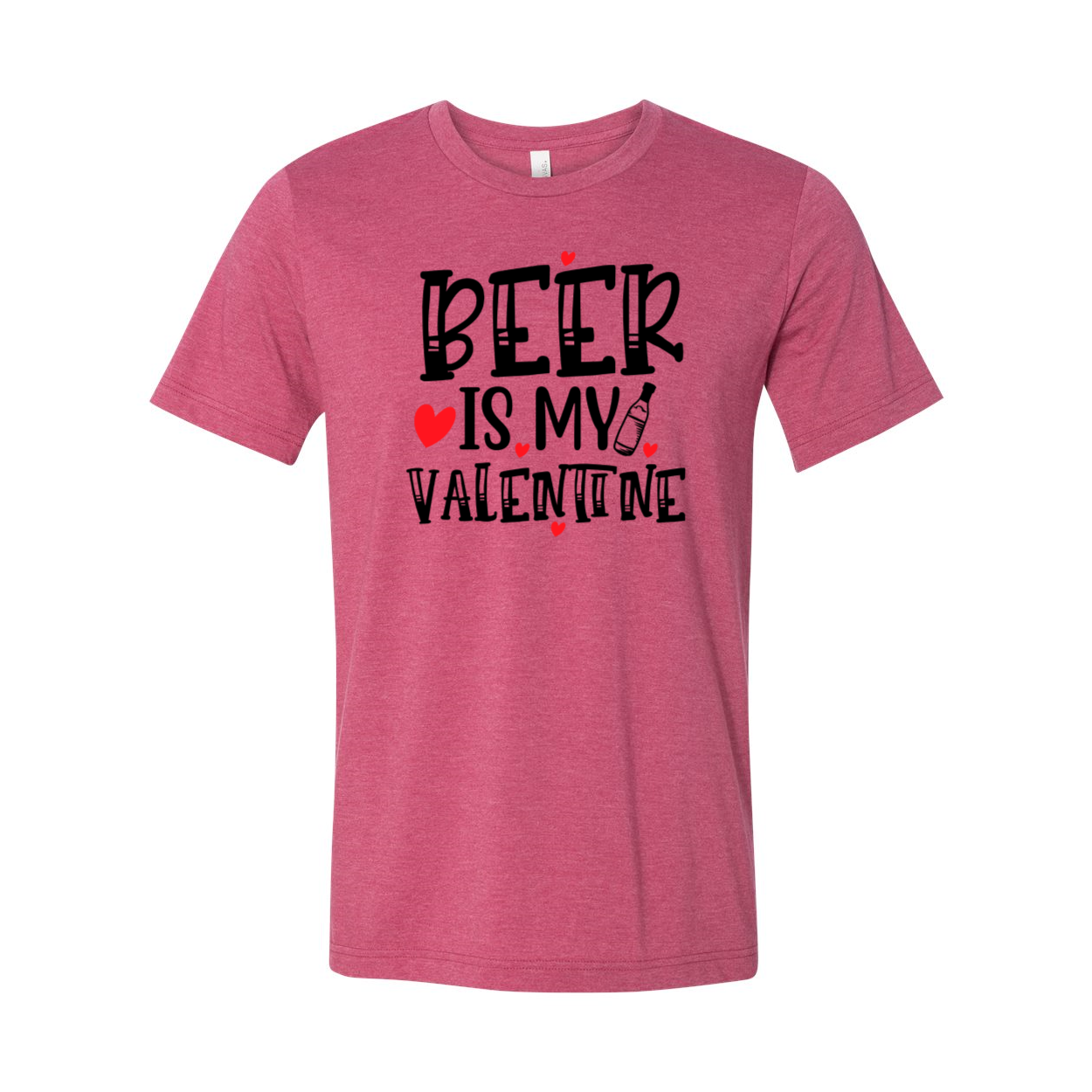 VAL0135 Beer Is My Valentine Shirt in various colors, showcasing its comfortable fit and high-quality print design.