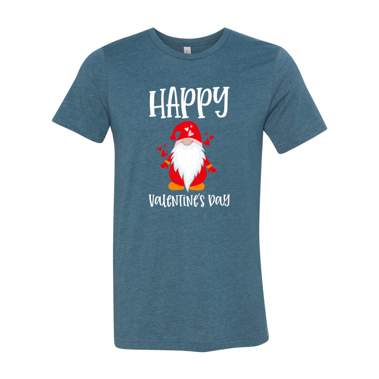 VAL0143 Happy Valentine Gnome Shirt in various colors, showcasing its comfortable fit and high-quality print.