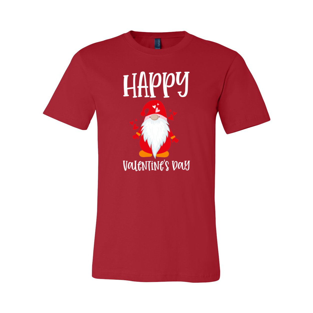 VAL0143 Happy Valentine Gnome Shirt in various colors, showcasing its comfortable fit and high-quality print.