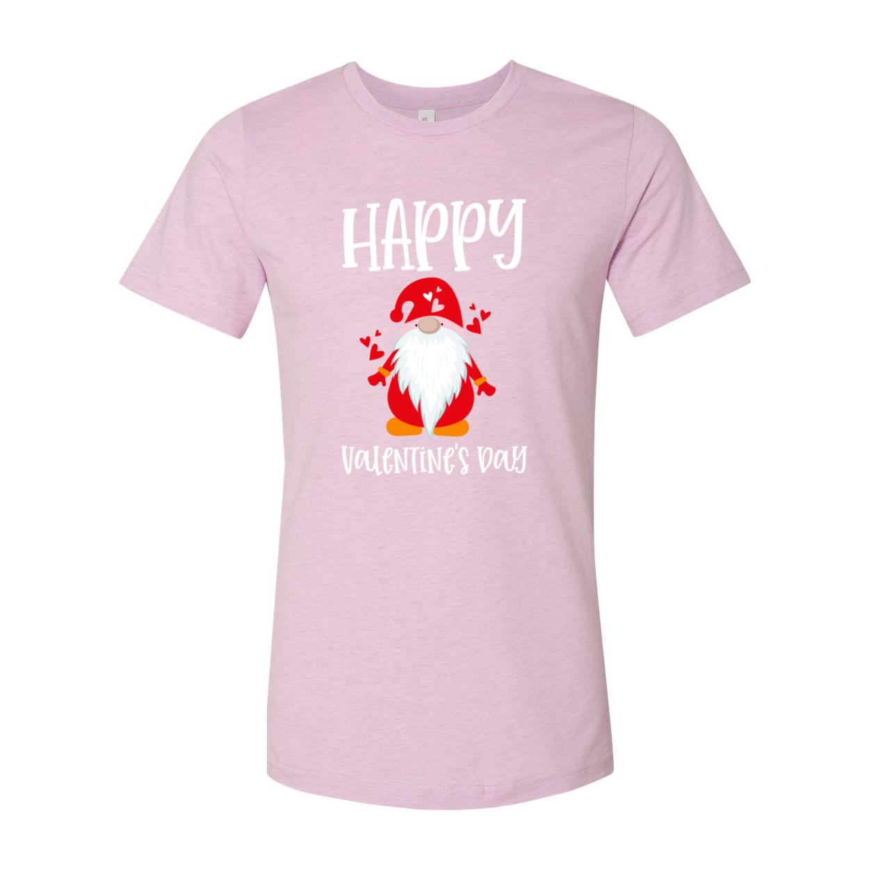 VAL0143 Happy Valentine Gnome Shirt in various colors, showcasing its comfortable fit and high-quality print.