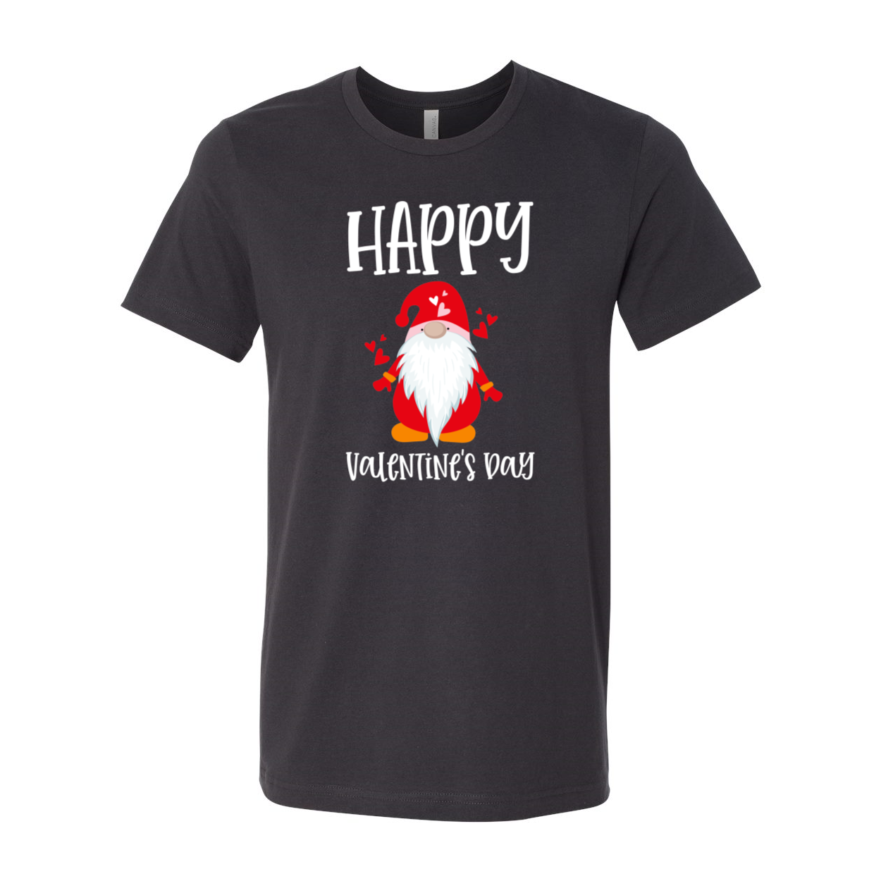 VAL0143 Happy Valentine Gnome Shirt in various colors, showcasing its comfortable fit and high-quality print.