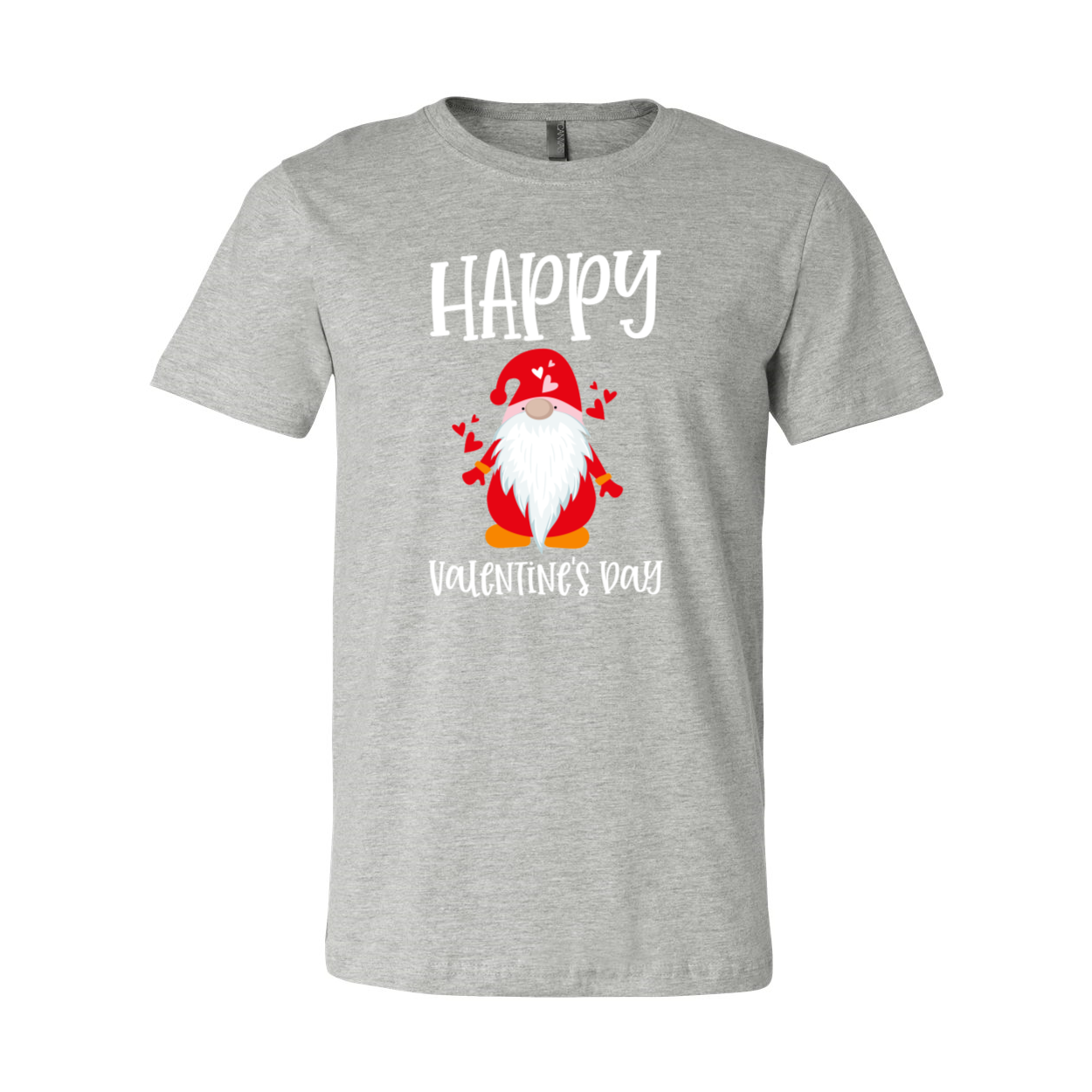 VAL0143 Happy Valentine Gnome Shirt in various colors, showcasing its comfortable fit and high-quality print.