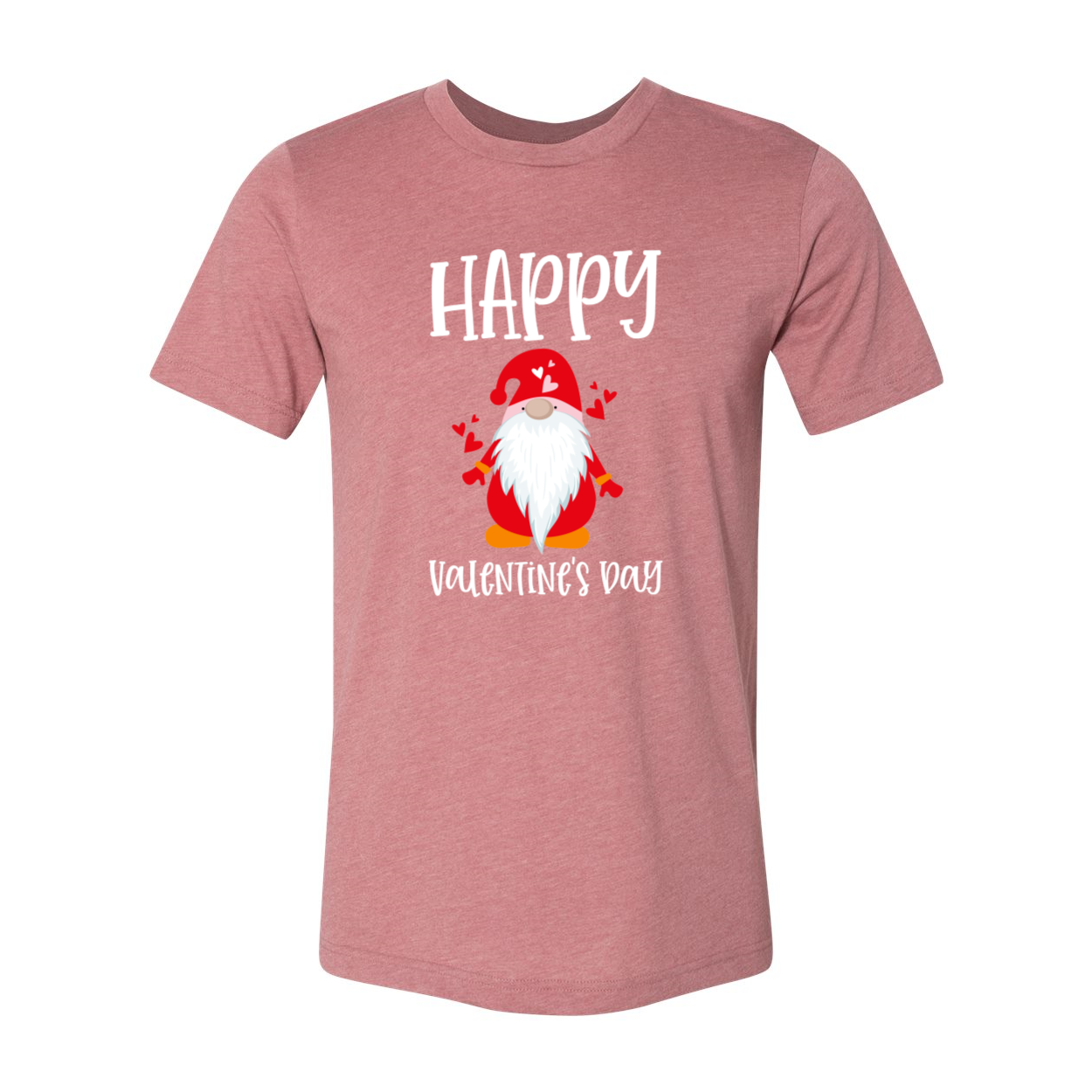 VAL0143 Happy Valentine Gnome Shirt in various colors, showcasing its comfortable fit and high-quality print.