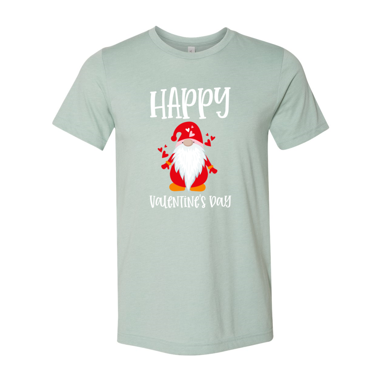 VAL0143 Happy Valentine Gnome Shirt in various colors, showcasing its comfortable fit and high-quality print.