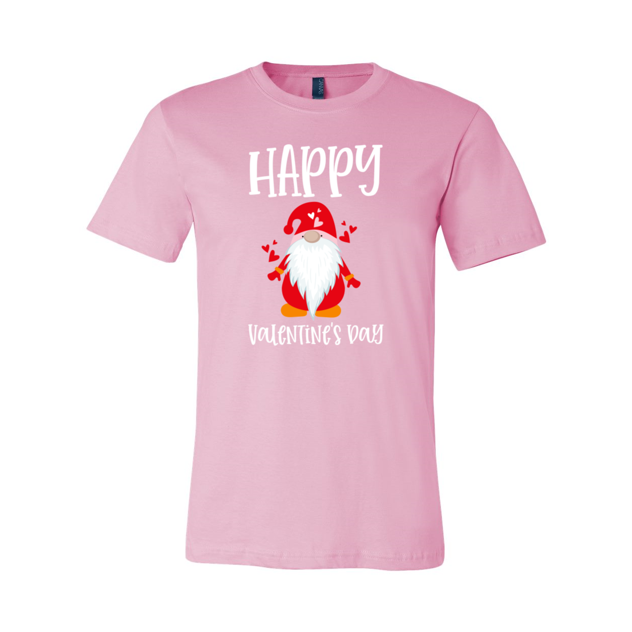 VAL0143 Happy Valentine Gnome Shirt in various colors, showcasing its comfortable fit and high-quality print.