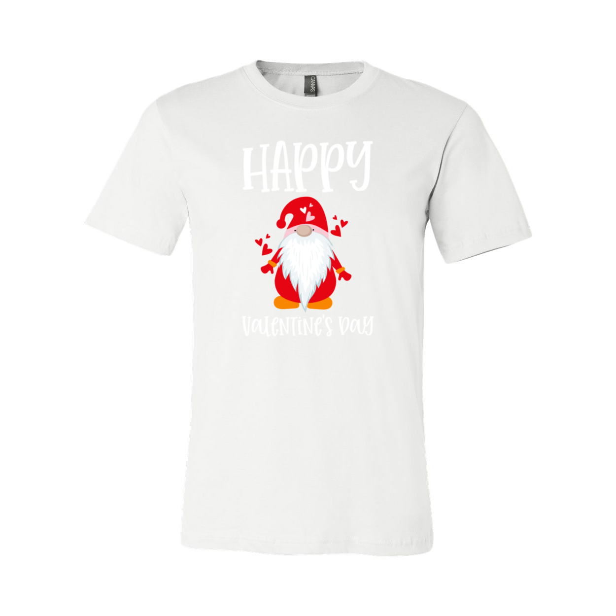 VAL0143 Happy Valentine Gnome Shirt in various colors, showcasing its comfortable fit and high-quality print.