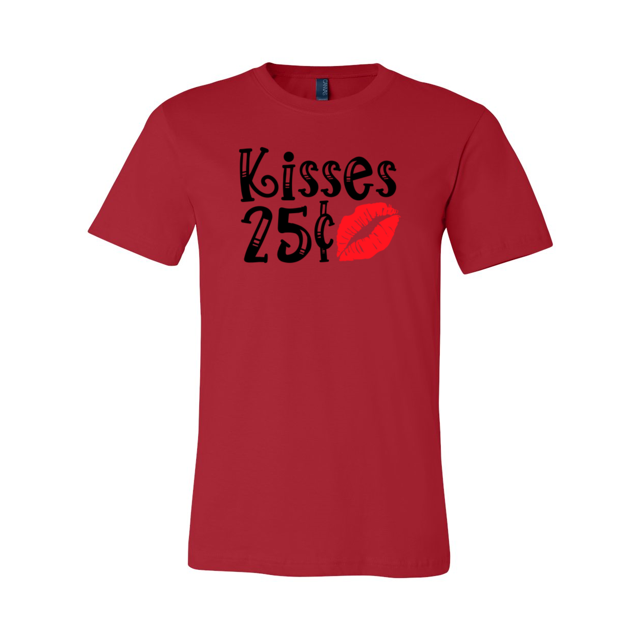 VAL0148 Kisses 25 cent Shirt in various colors, showcasing its soft fabric and stylish design.