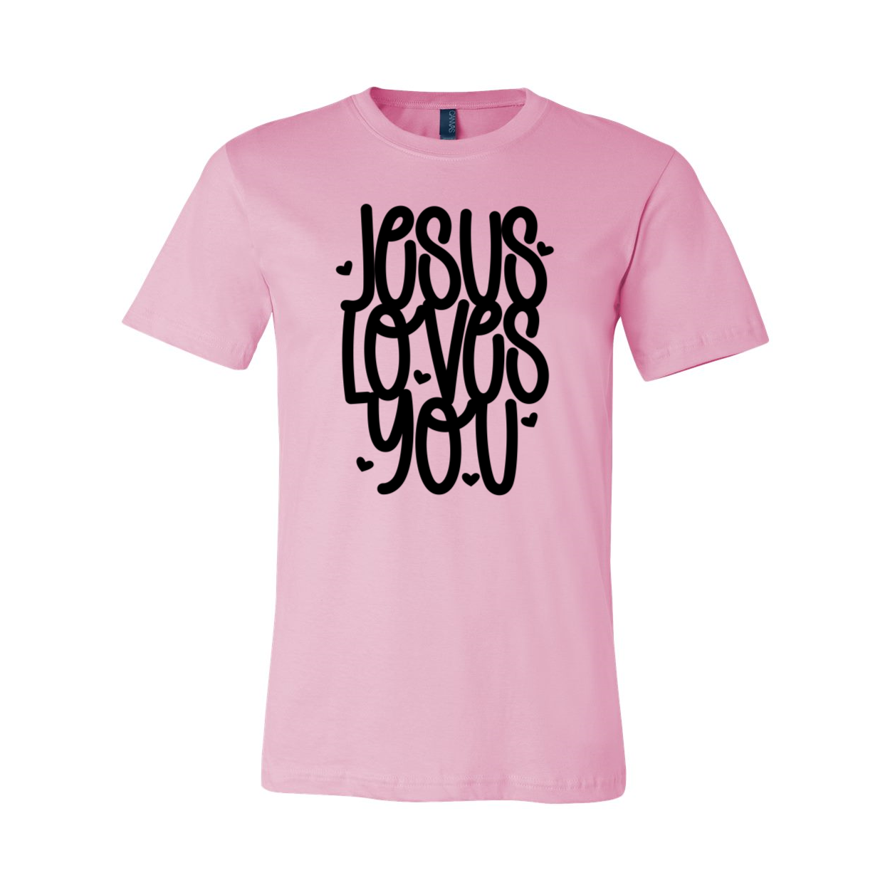 VAL0081 Jesus Loves You Shirt in various colors, showcasing its comfortable fit and high-quality print.