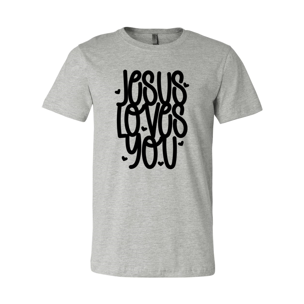 VAL0081 Jesus Loves You Shirt in various colors, showcasing its comfortable fit and high-quality print.