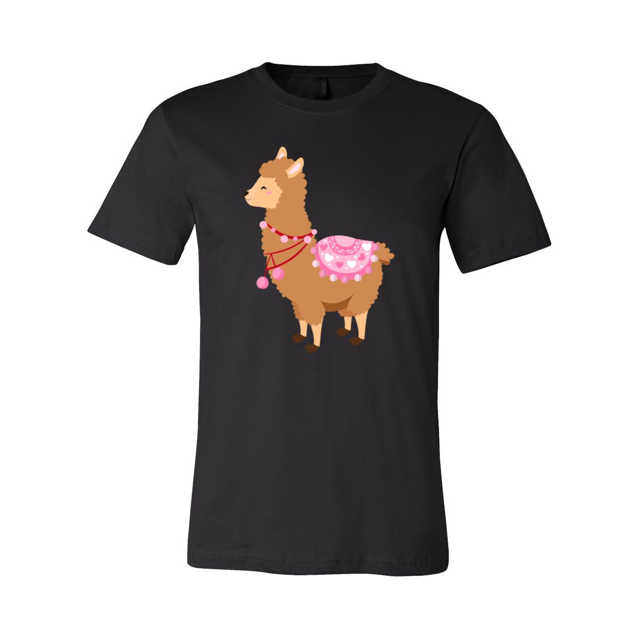 A stylish unisex Valentine Llamas Shirt featuring a cute llama print, made from soft ring spun cotton, available in various colors.