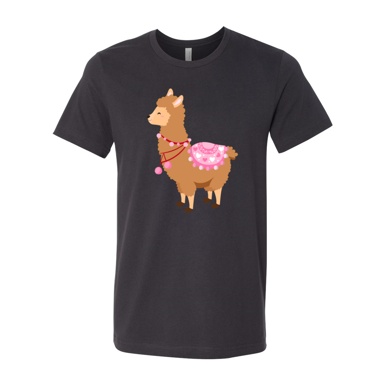 A stylish unisex Valentine Llamas Shirt featuring a cute llama print, made from soft ring spun cotton, available in various colors.