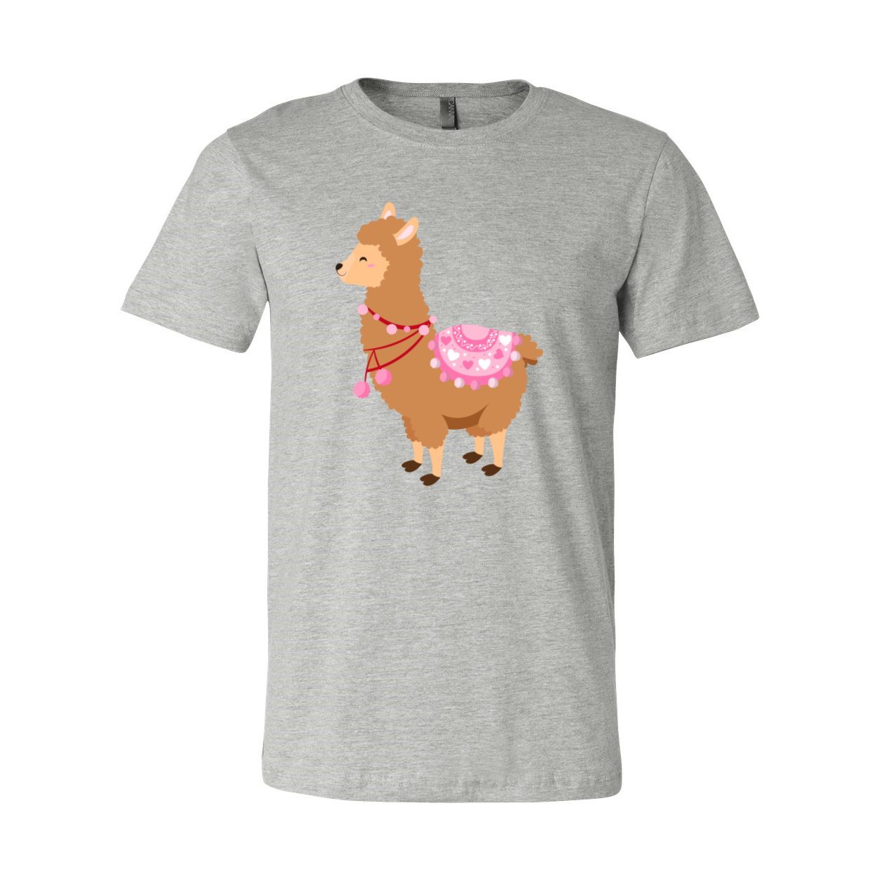 A stylish unisex Valentine Llamas Shirt featuring a cute llama print, made from soft ring spun cotton, available in various colors.