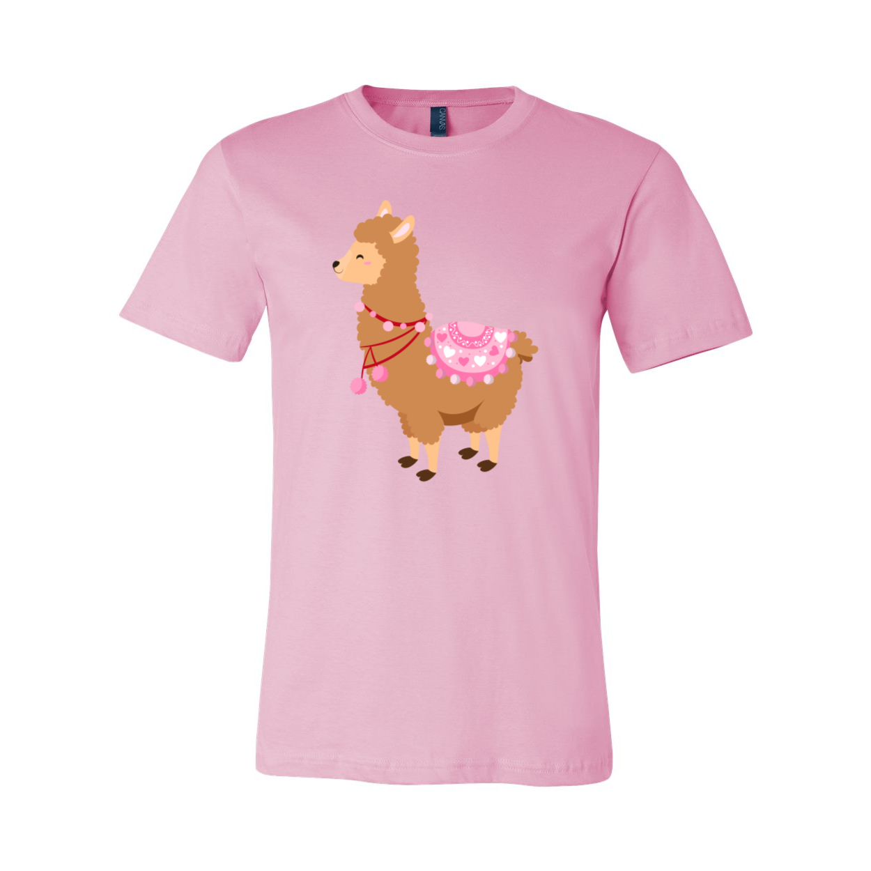 A stylish unisex Valentine Llamas Shirt featuring a cute llama print, made from soft ring spun cotton, available in various colors.