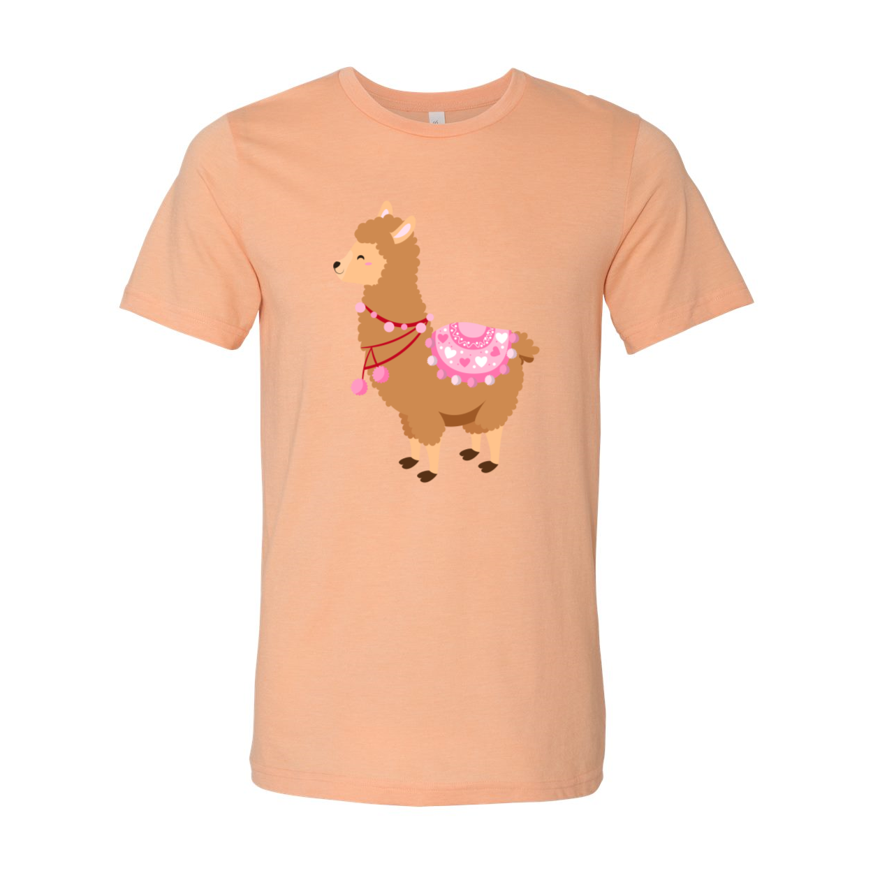 A stylish unisex Valentine Llamas Shirt featuring a cute llama print, made from soft ring spun cotton, available in various colors.