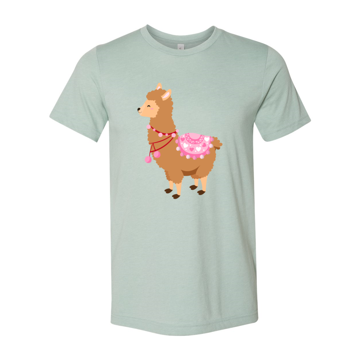 A stylish unisex Valentine Llamas Shirt featuring a cute llama print, made from soft ring spun cotton, available in various colors.