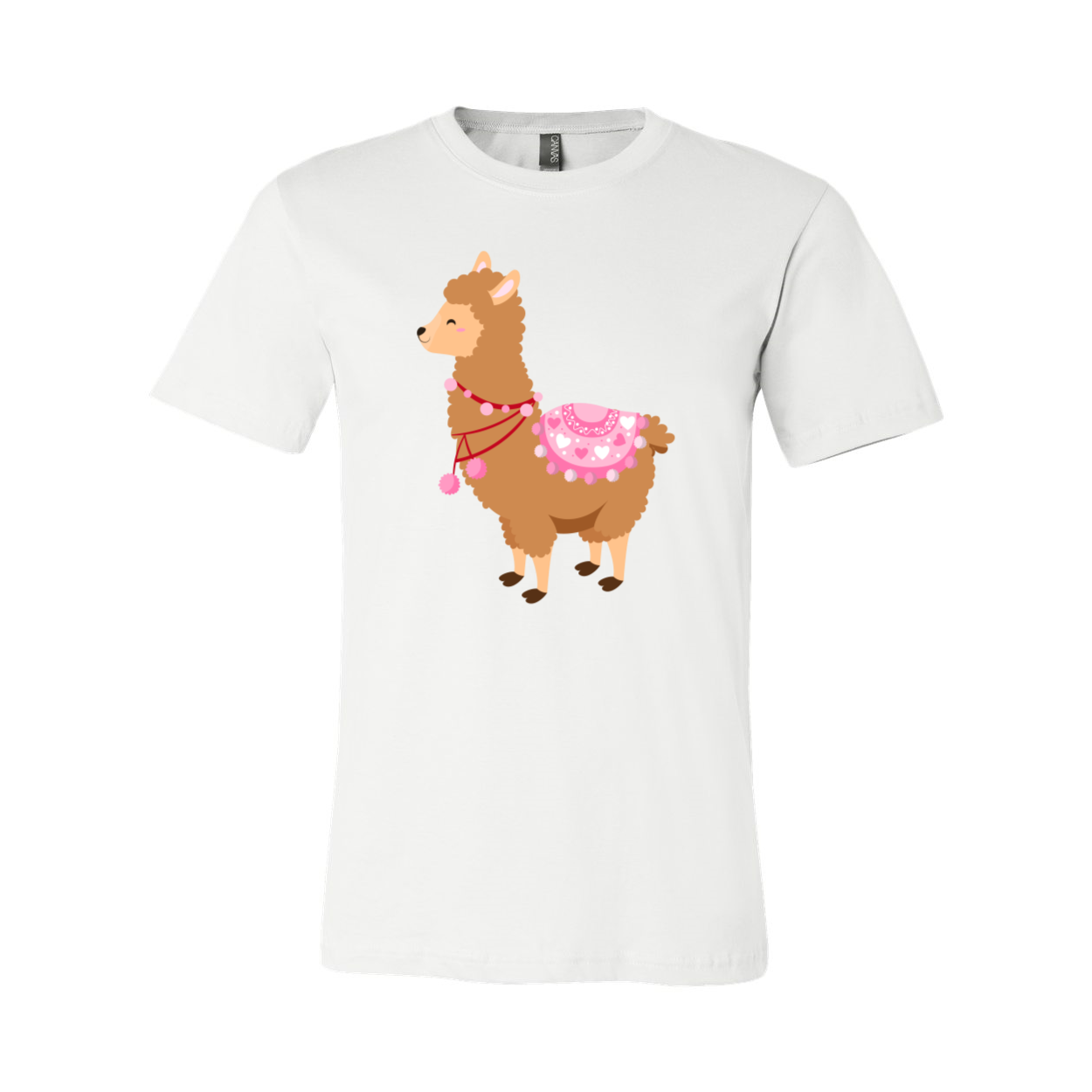 A stylish unisex Valentine Llamas Shirt featuring a cute llama print, made from soft ring spun cotton, available in various colors.