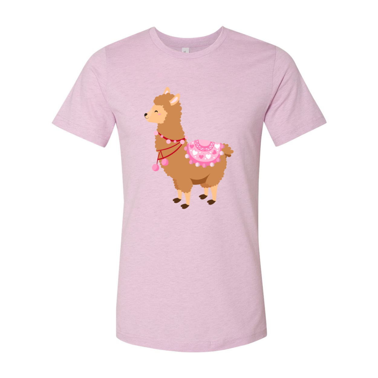 A stylish unisex Valentine Llamas Shirt featuring a cute llama print, made from soft ring spun cotton, available in various colors.