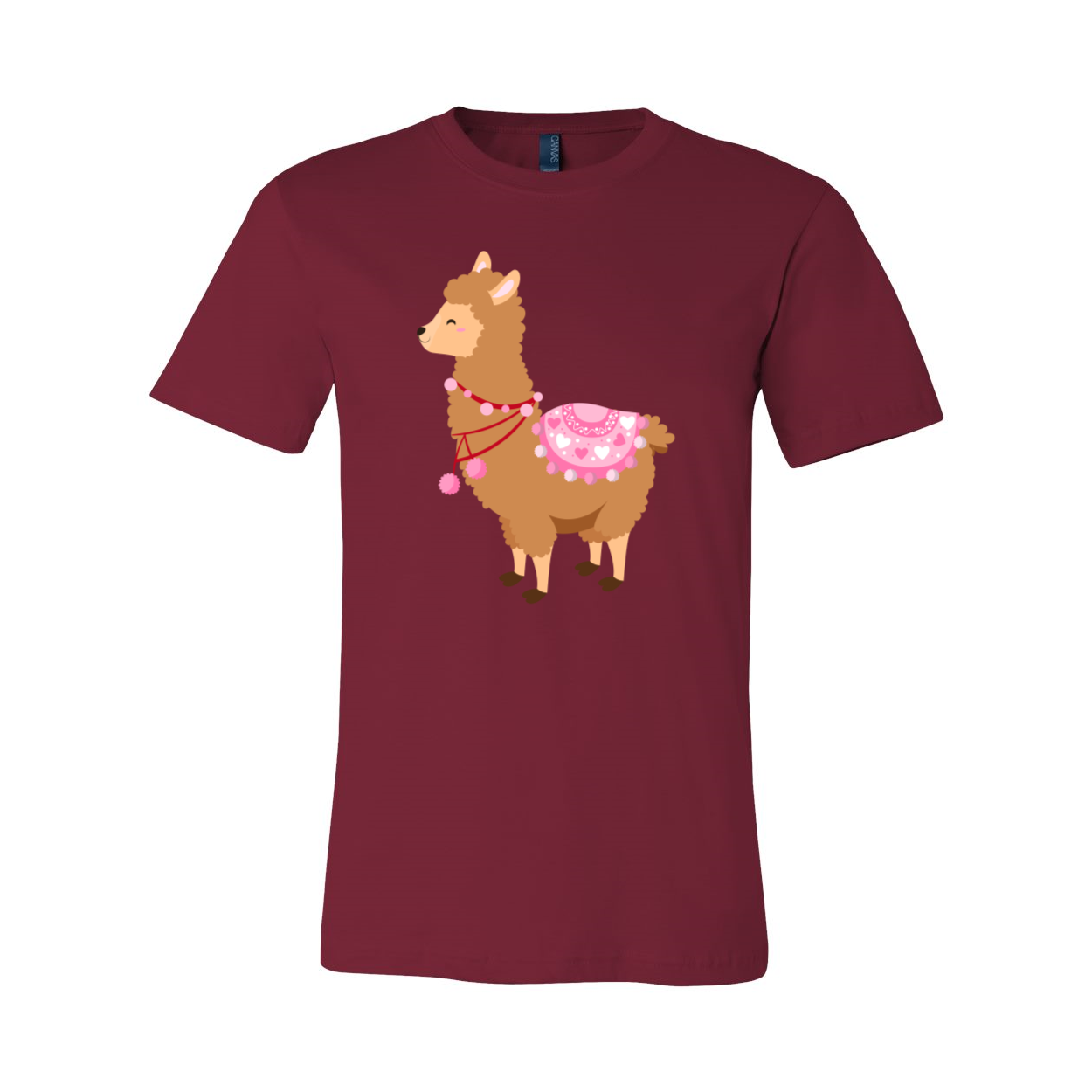 A stylish unisex Valentine Llamas Shirt featuring a cute llama print, made from soft ring spun cotton, available in various colors.