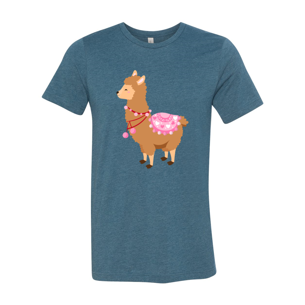 A stylish unisex Valentine Llamas Shirt featuring a cute llama print, made from soft ring spun cotton, available in various colors.