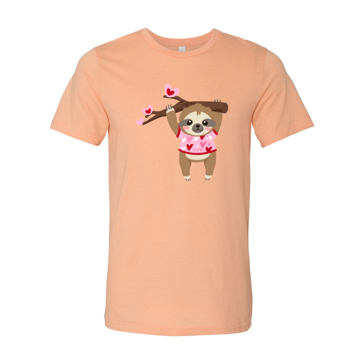 A comfortable unisex Valentine Sloth Shirt featuring a cute sloth design, available in multiple colors.