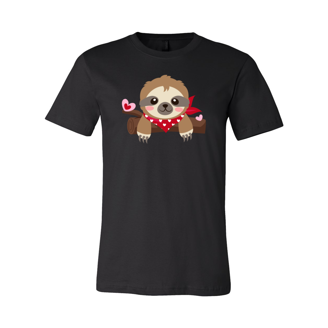 A comfortable unisex Valentine Sloth Shirt in various colors, featuring a cute sloth design, perfect for casual wear.