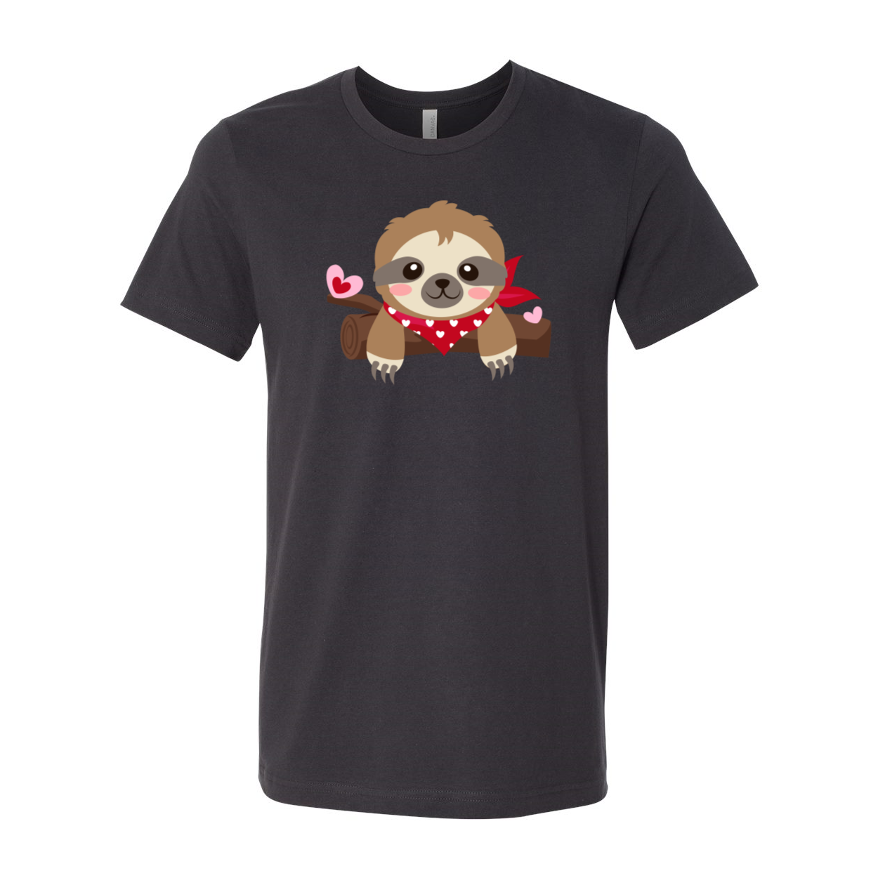 A comfortable unisex Valentine Sloth Shirt in various colors, featuring a cute sloth design, perfect for casual wear.