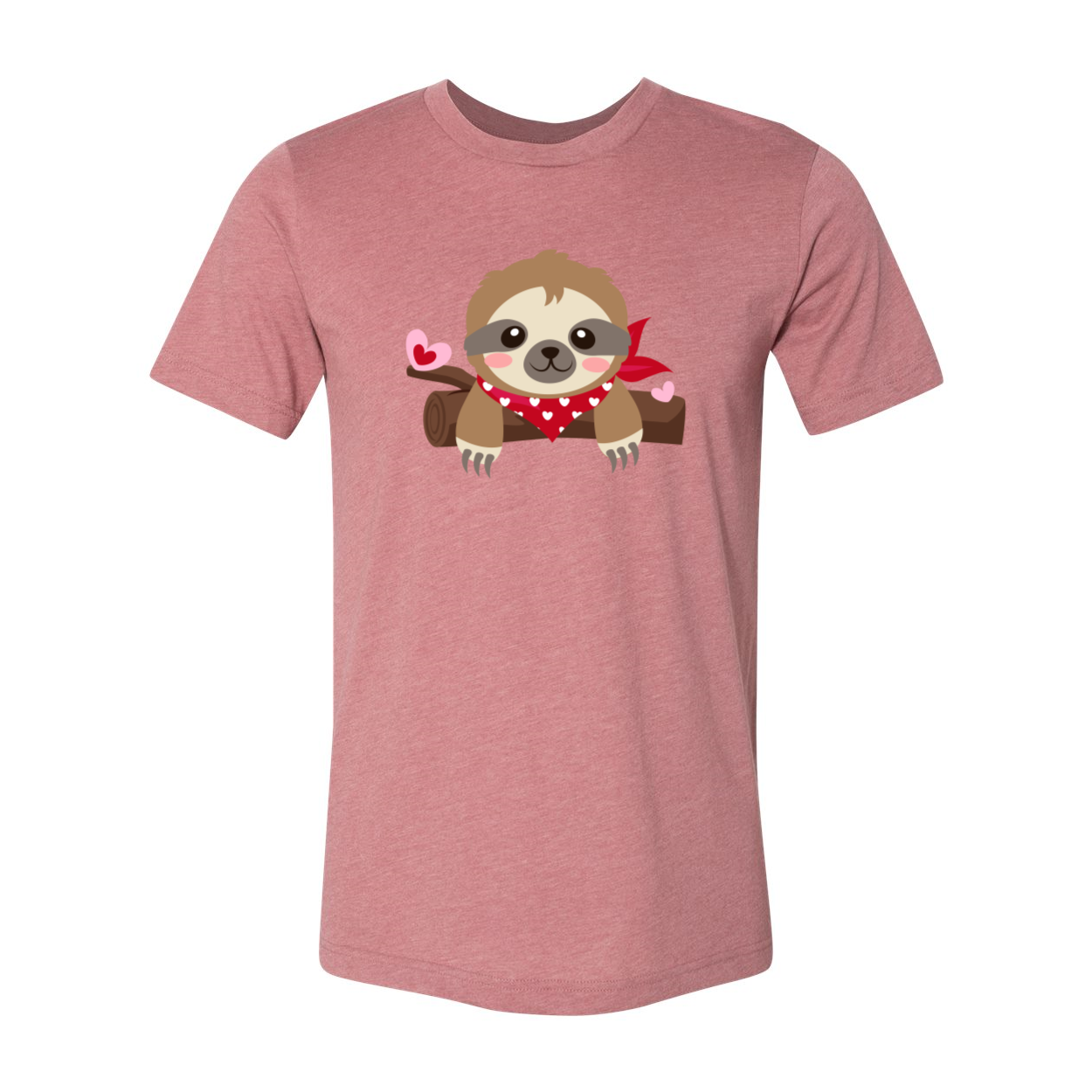 A comfortable unisex Valentine Sloth Shirt in various colors, featuring a cute sloth design, perfect for casual wear.