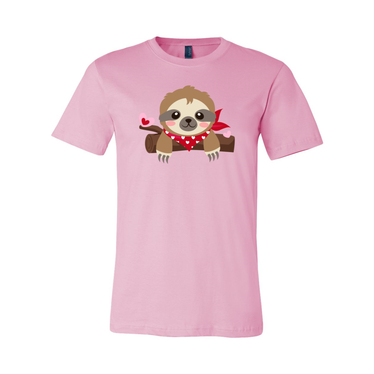 A comfortable unisex Valentine Sloth Shirt in various colors, featuring a cute sloth design, perfect for casual wear.