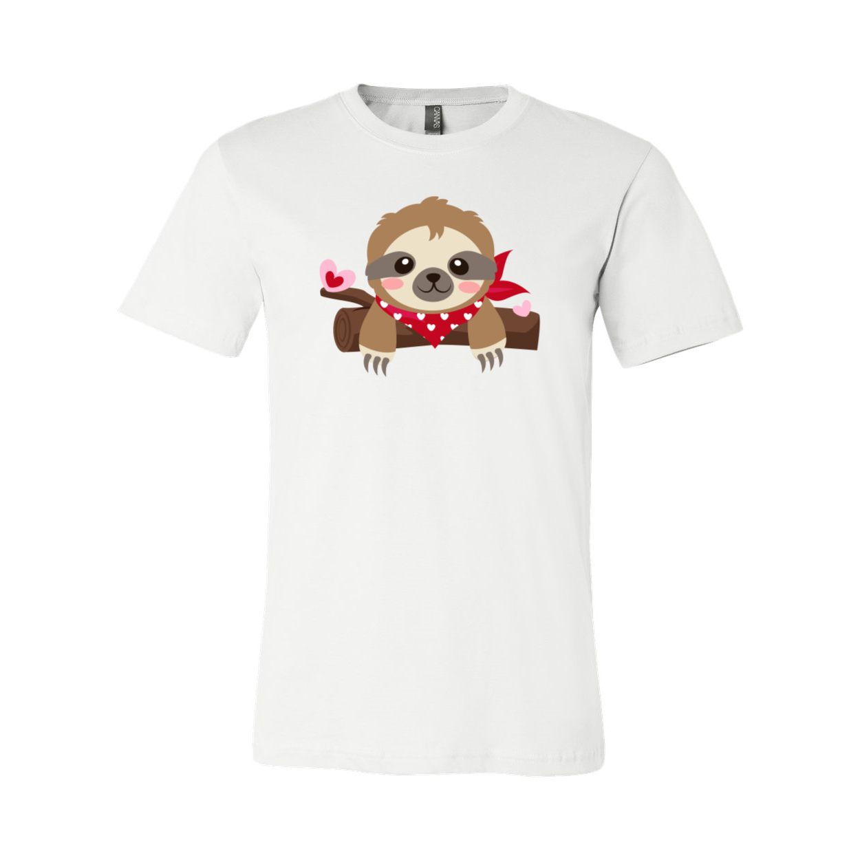 A comfortable unisex Valentine Sloth Shirt in various colors, featuring a cute sloth design, perfect for casual wear.