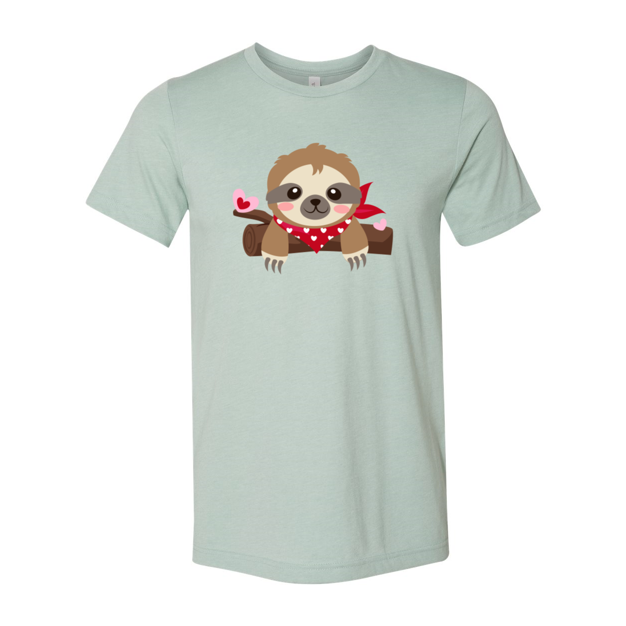 A comfortable unisex Valentine Sloth Shirt in various colors, featuring a cute sloth design, perfect for casual wear.