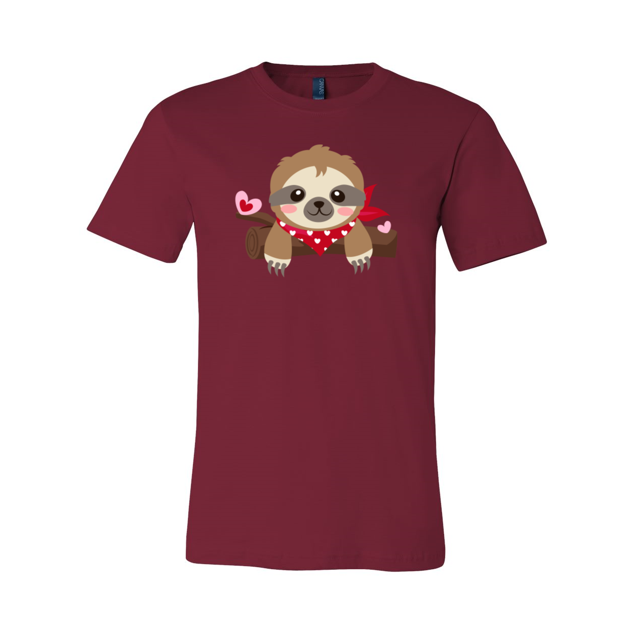 A comfortable unisex Valentine Sloth Shirt in various colors, featuring a cute sloth design, perfect for casual wear.