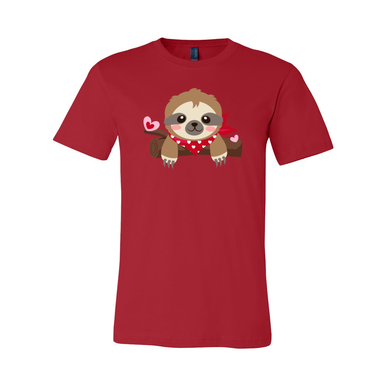 A comfortable unisex Valentine Sloth Shirt in various colors, featuring a cute sloth design, perfect for casual wear.