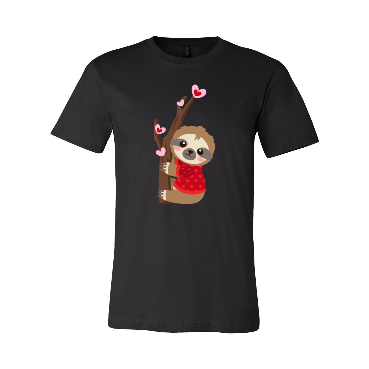 A cozy unisex Valentine Sloth Shirt in various colors, featuring a playful sloth design, perfect for Valentine's Day.