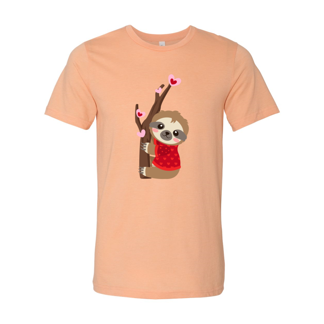 A cozy unisex Valentine Sloth Shirt in various colors, featuring a playful sloth design, perfect for Valentine's Day.