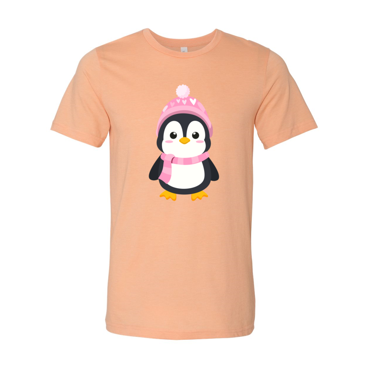 A unisex Valentines Penguin Shirt featuring a cute penguin design, made from soft ring spun cotton, available in various colors.