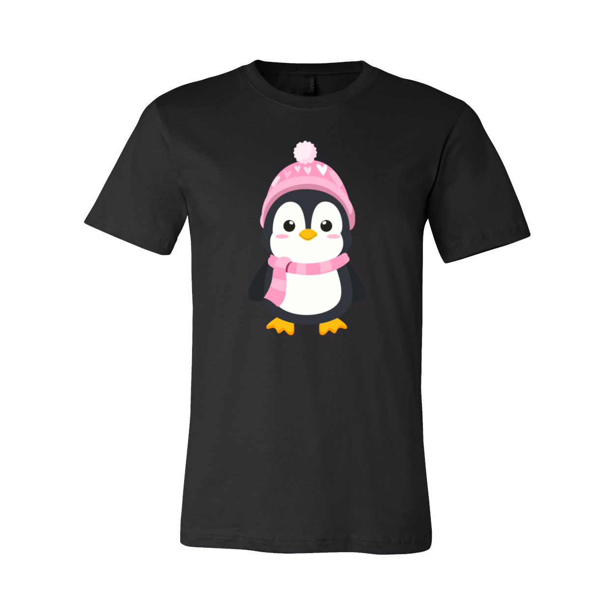 A unisex Valentines Penguin Shirt featuring a cute penguin design, made from soft ring spun cotton, available in various colors.