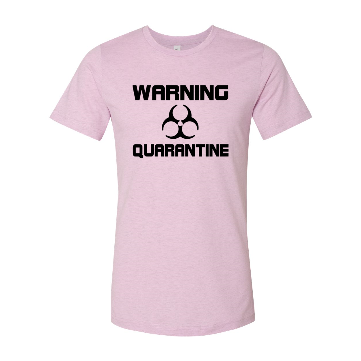 A stylish unisex Warning Quarantine Shirt made from soft ring spun cotton, available in multiple colors and sizes.