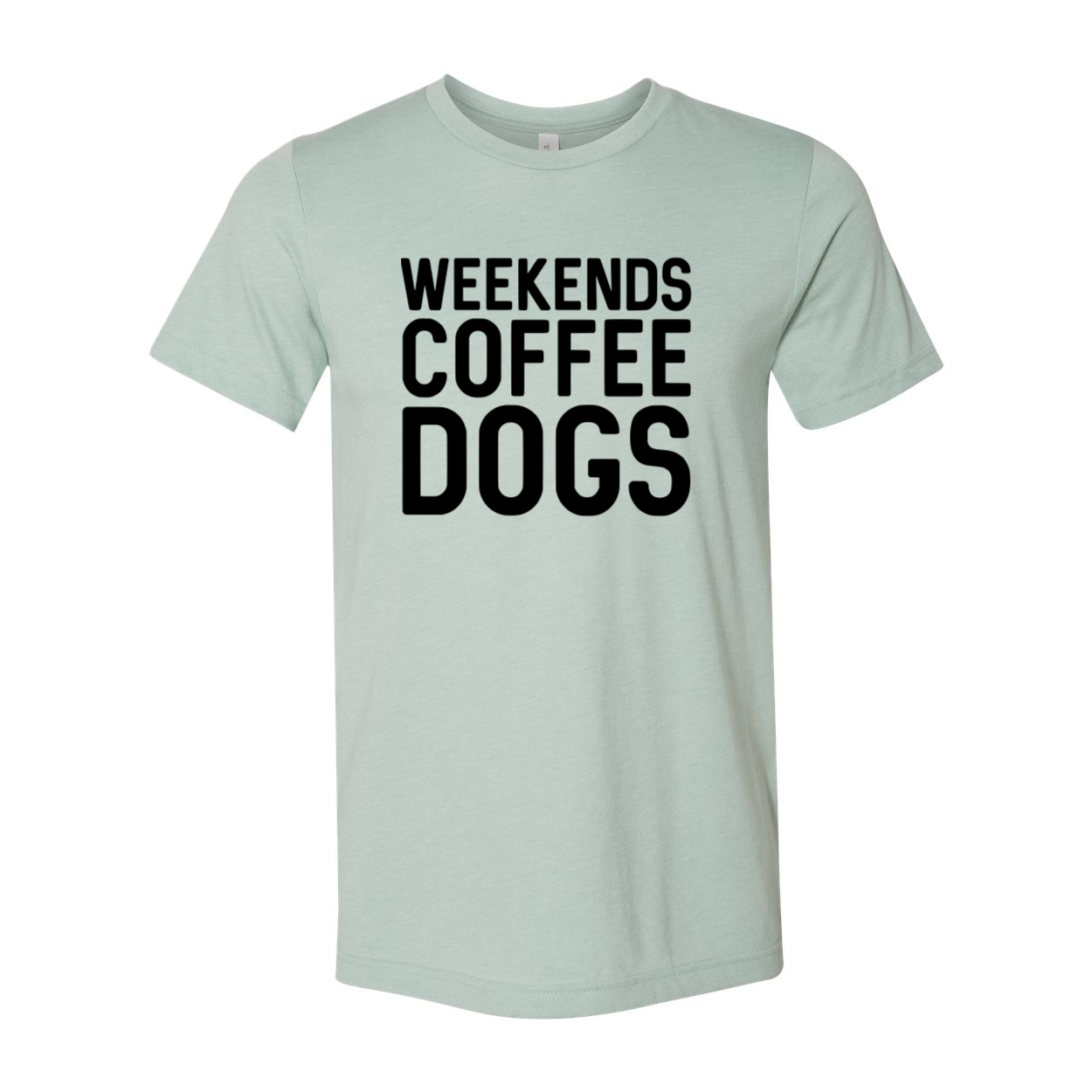 A comfortable unisex T-shirt featuring a fun coffee and dogs design, available in multiple colors.